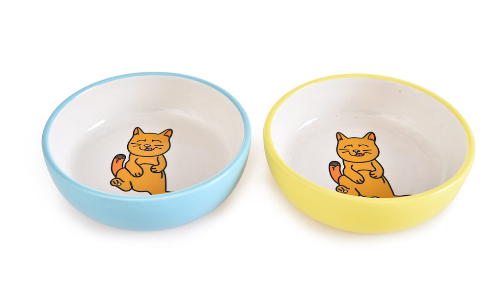 Cat ceramic feeding bowls