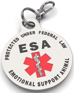 Emotional Support Animal Dog ESA ID tag