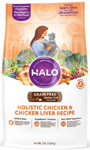 Halo Grain Free Natural Dry Cat Food, Senior Chicken and Chicken Liver Recipe